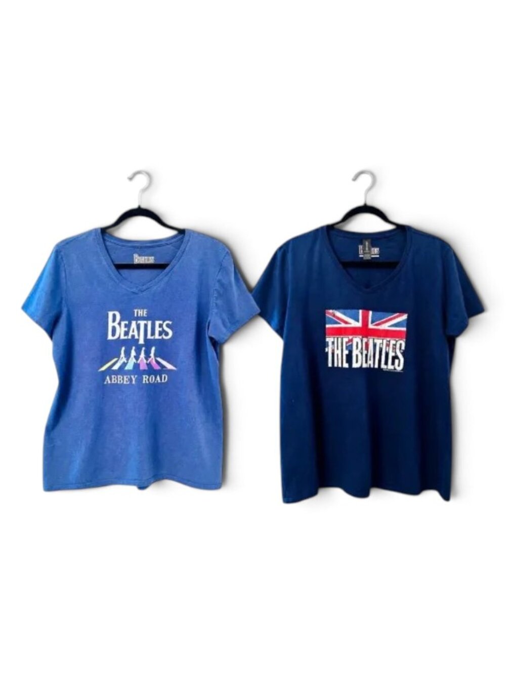The Beatles T-Shirt Bundle 2 Women’s Large Navy Blue Abbey Road Band Tees